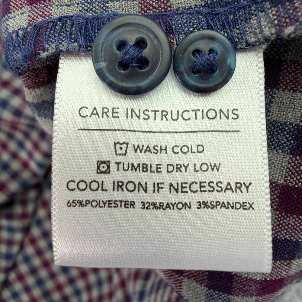 Mizzen Main Shirt Mens XL Plaid City Flannel Performance Trim Fit Button Down - Picture 4 of 9